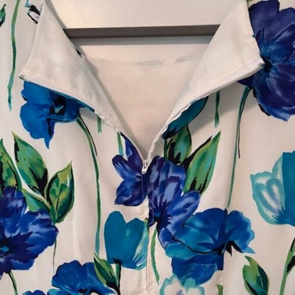 Jessica Howard Dress Womens Sz 10 Cream Blue Floral Midi - Picture 6 of 6